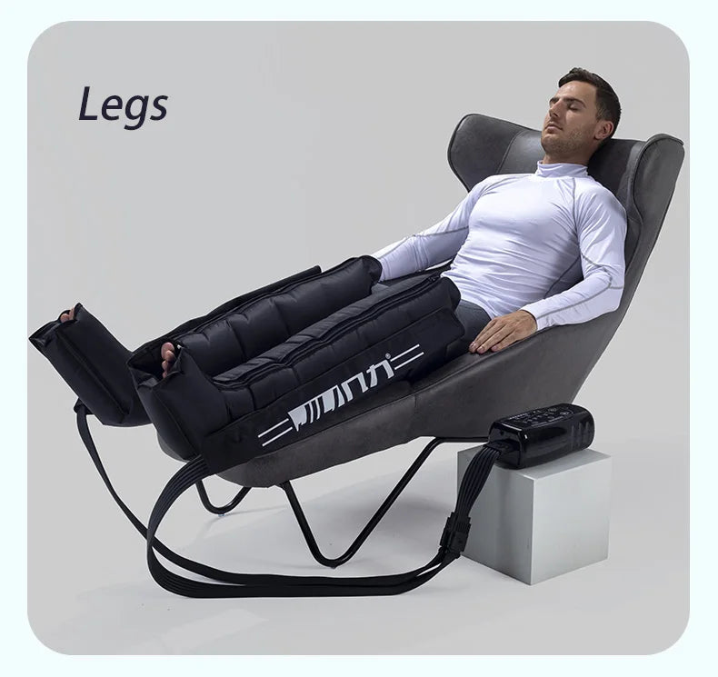 JILI Air Compression Foot  Massager Leg Recovery Boots Blood Circulation Pressotherapy Relax Muscles Lymphatic Drainage 6Cavity