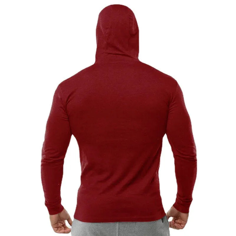 Long Sleeve Hooded Gym Shirt - All-Season Performance Wear