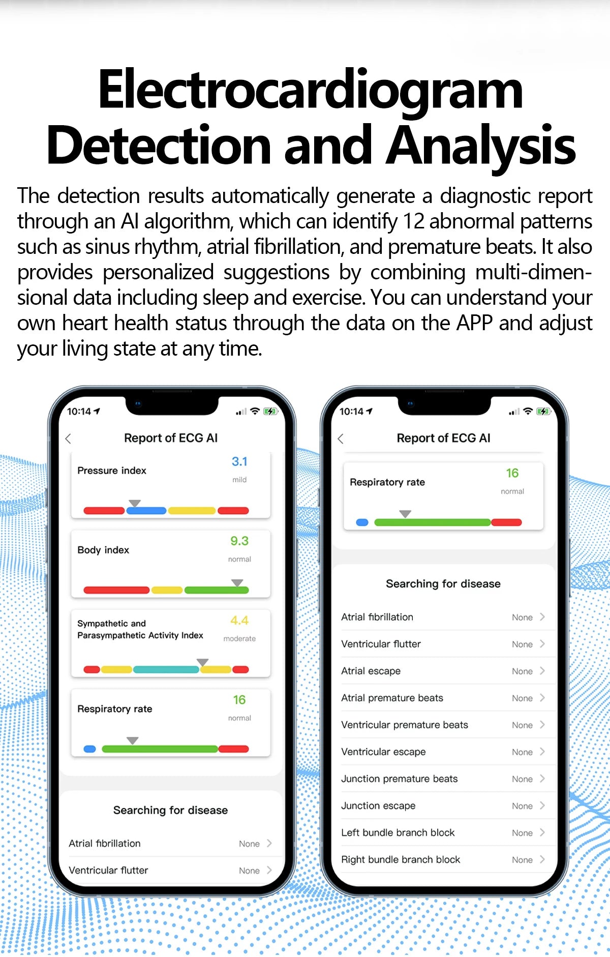 Health Smart Ring with AI ECG Detection Blood Pressure Blood Sugar & Blood Oxygen Saturation Heart Rate Monitor for Android