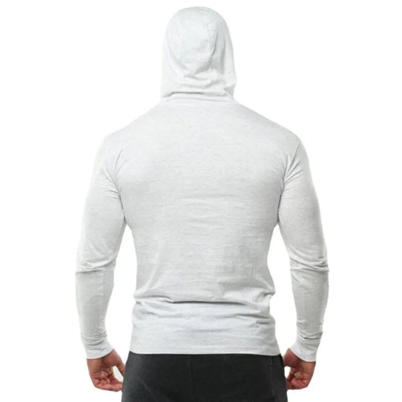 Long Sleeve Hooded Gym Shirt - All-Season Performance Wear