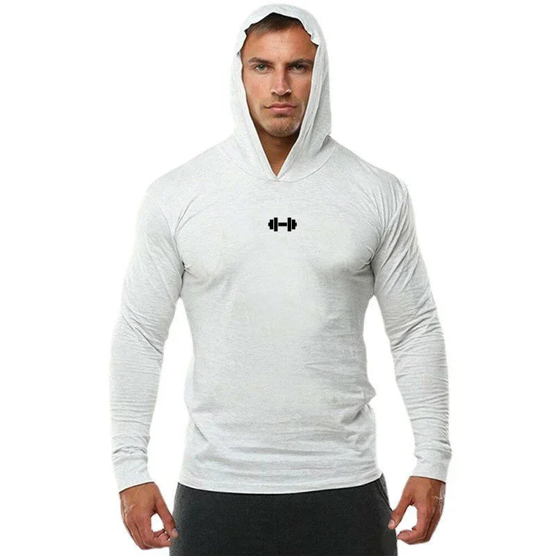 Long Sleeve Hooded Gym Shirt - All-Season Performance Wear