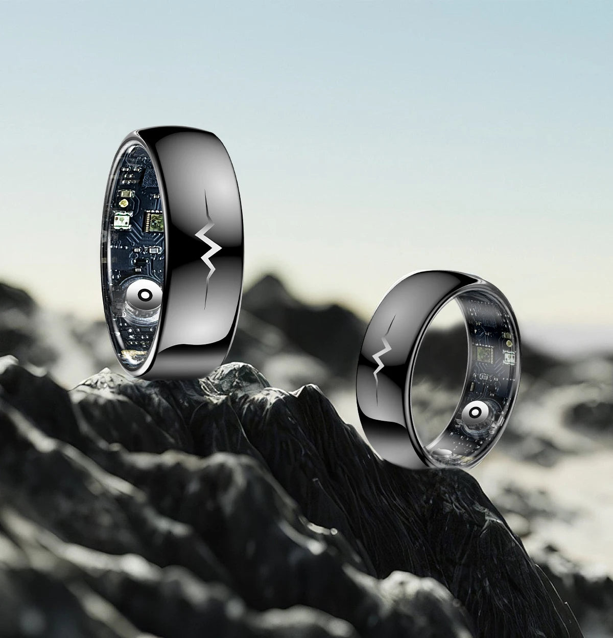 Health Smart Ring with AI ECG Detection Blood Pressure Blood Sugar & Blood Oxygen Saturation Heart Rate Monitor for Android