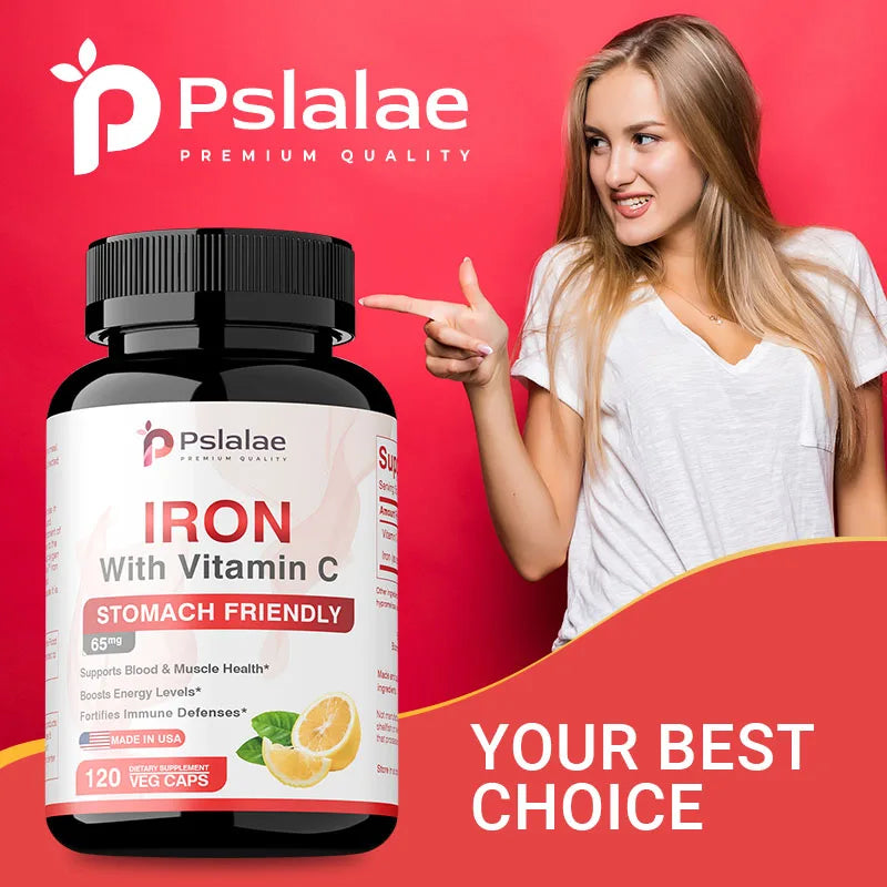 Iron Supplements - Help Maintain A Healthy Immune System and Brain Health, Boost Energy Levels and Fight Fatigue, Relieve Anemia