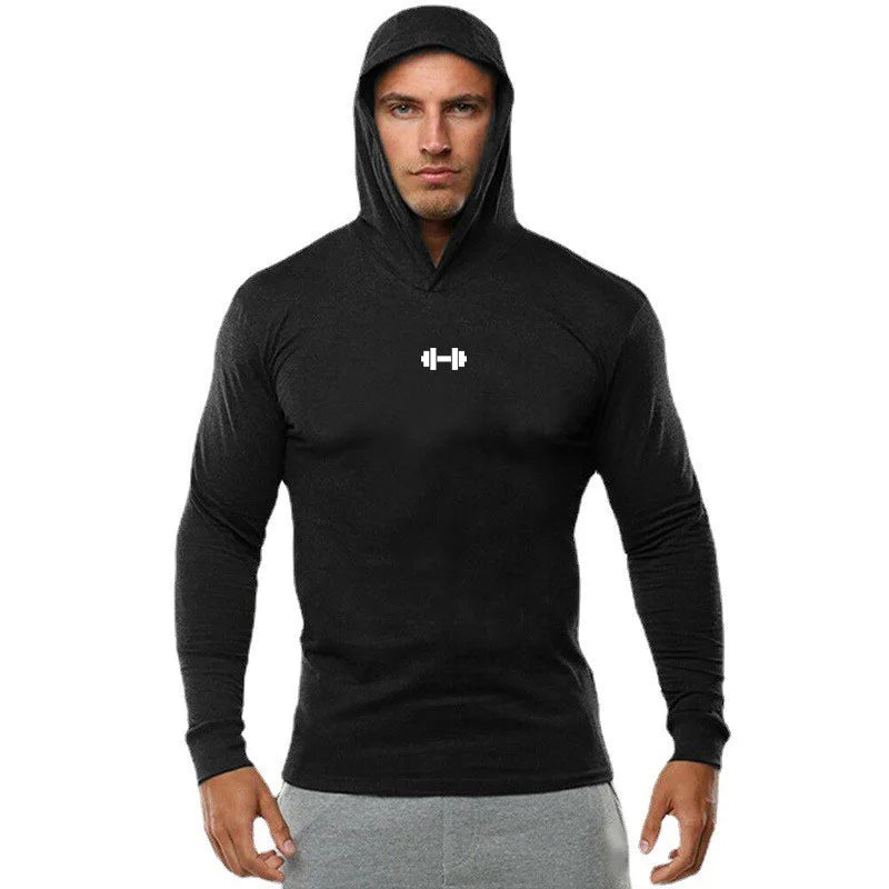 Long Sleeve Hooded Gym Shirt - All-Season Performance Wear