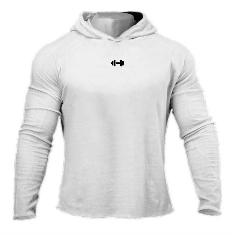 Long Sleeve Hooded Gym Shirt - All-Season Performance Wear