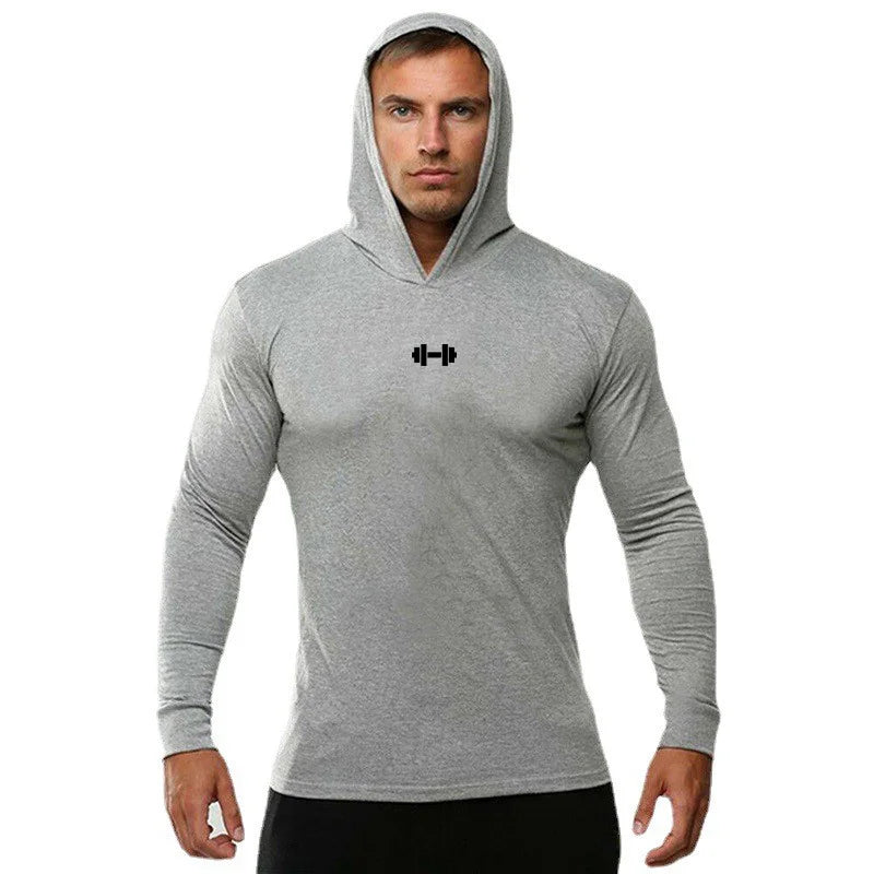Long Sleeve Hooded Gym Shirt - All-Season Performance Wear