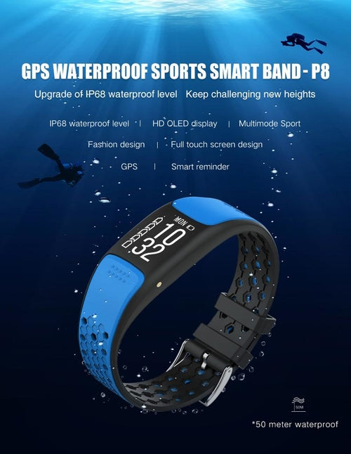 Smart Fitness Tracker Watch - Waterproof Multi-Sport GPS Monitor