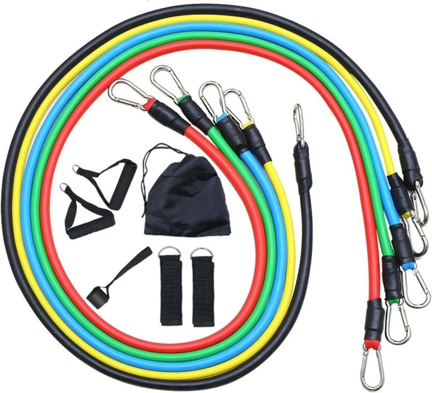 11-Piece Resistance Band Set - Complete Home Gym Equipment