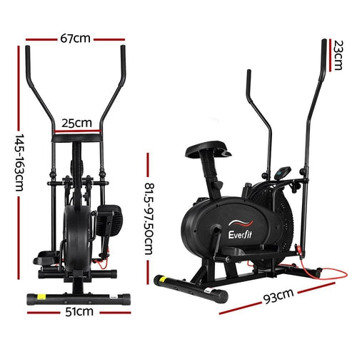 Everfit Exercise Bike 4 in 1 Elliptical Cross Trainer Home Gym Indoor