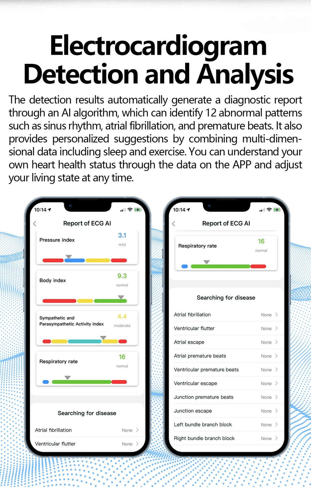 Health Smart Ring with AI ECG Detection Blood Pressure Blood Sugar & Blood Oxygen Saturation Heart Rate Monitor for Android