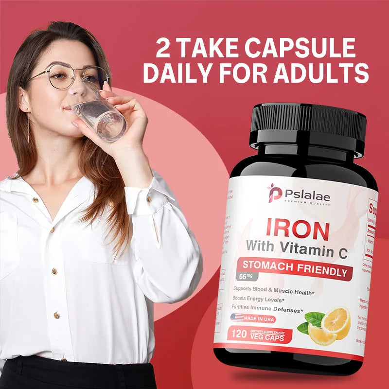 Iron Supplements - Help Maintain A Healthy Immune System and Brain Health, Boost Energy Levels and Fight Fatigue, Relieve Anemia
