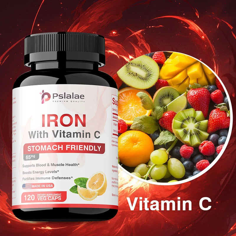 Iron Supplements - Help Maintain A Healthy Immune System and Brain Health, Boost Energy Levels and Fight Fatigue, Relieve Anemia