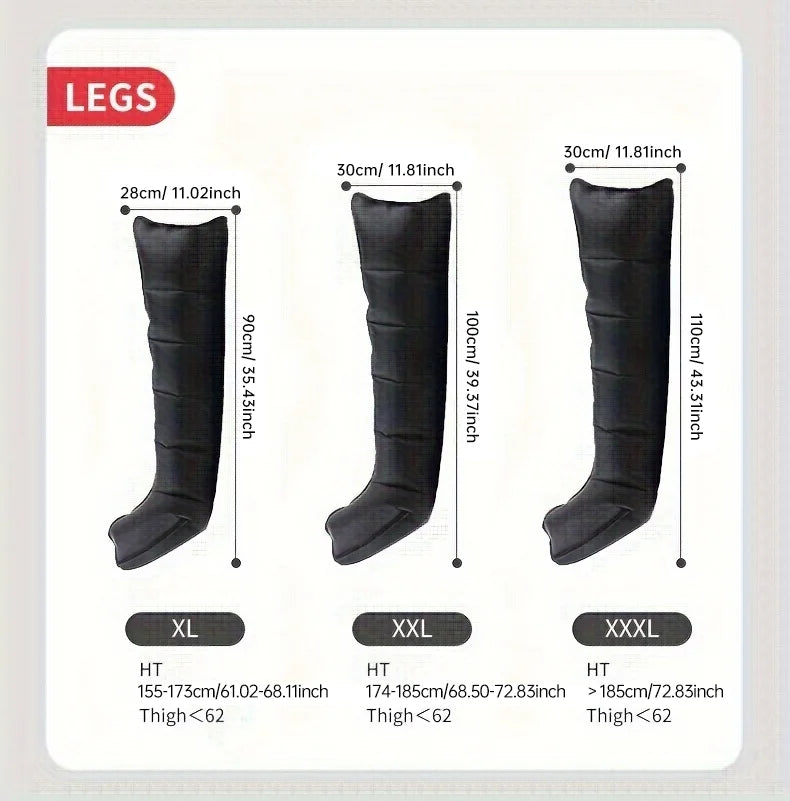 JILI Air Compression Foot  Massager Leg Recovery Boots Blood Circulation Pressotherapy Relax Muscles Lymphatic Drainage 6Cavity