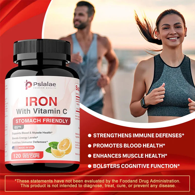 Iron Supplements - Help Maintain A Healthy Immune System and Brain Health, Boost Energy Levels and Fight Fatigue, Relieve Anemia